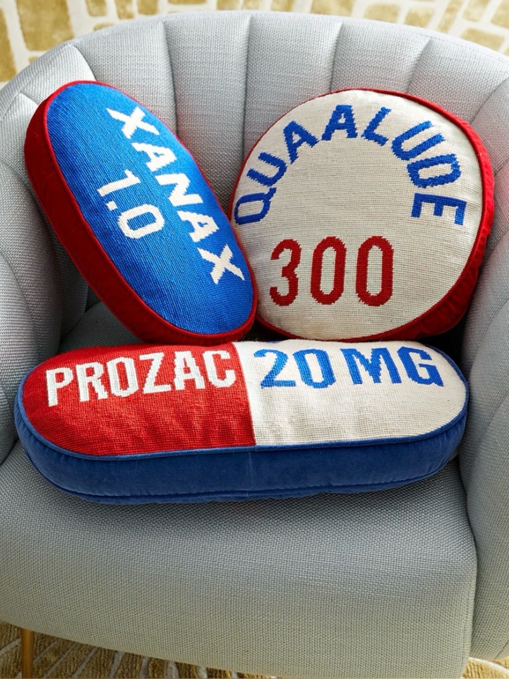 JONATHAN ADLER DRUGGIST PILLOWS LIMITED ED. RARE HTF EXCELLENT COND EUC SET OF 3